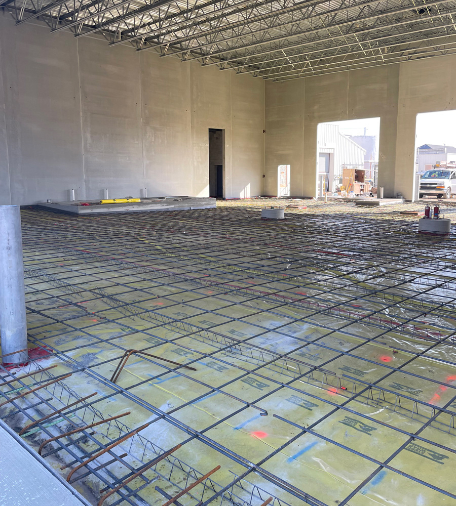 building ready for concrete floor pour