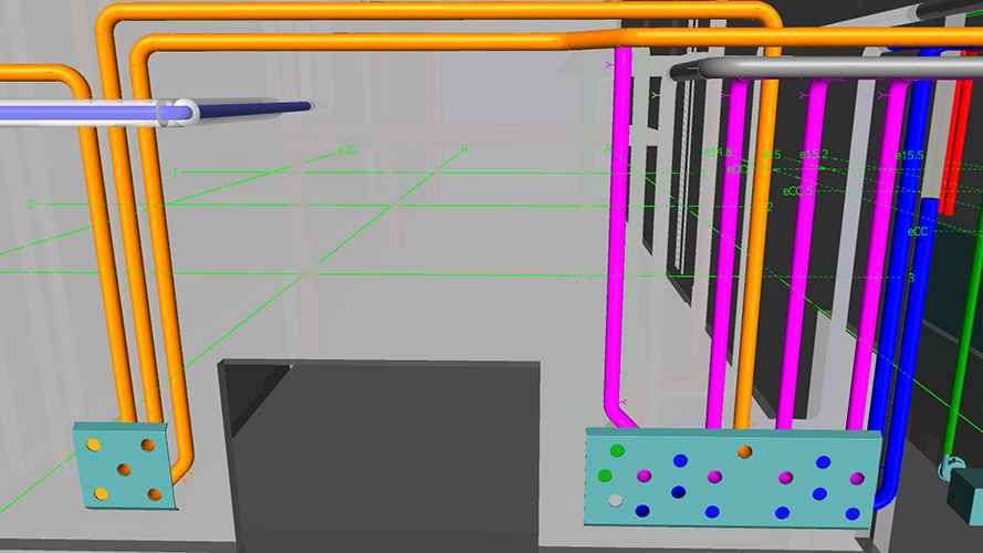 3d rendering of piping